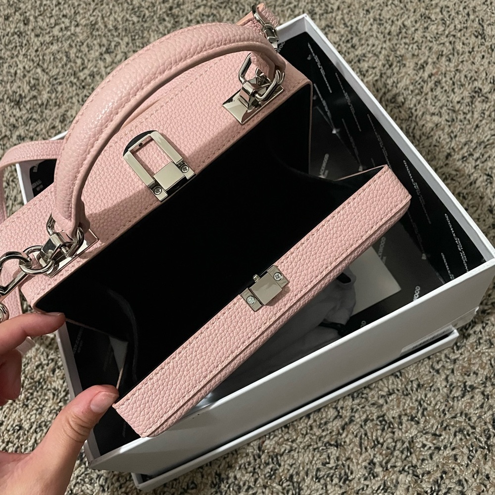 Brandon Blackwood Pink Textured Leather Crossbody Box Bag - Picture 2 of 3